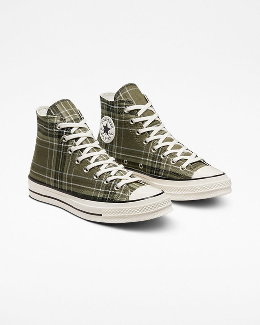 Tenisky Vysoke Converse Chuck 70 Tartan Panske Olivovo Zelená Čierne | SK E11QBR5